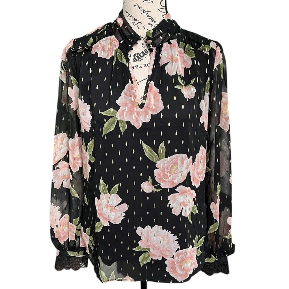 Joie Floral Black Blouse